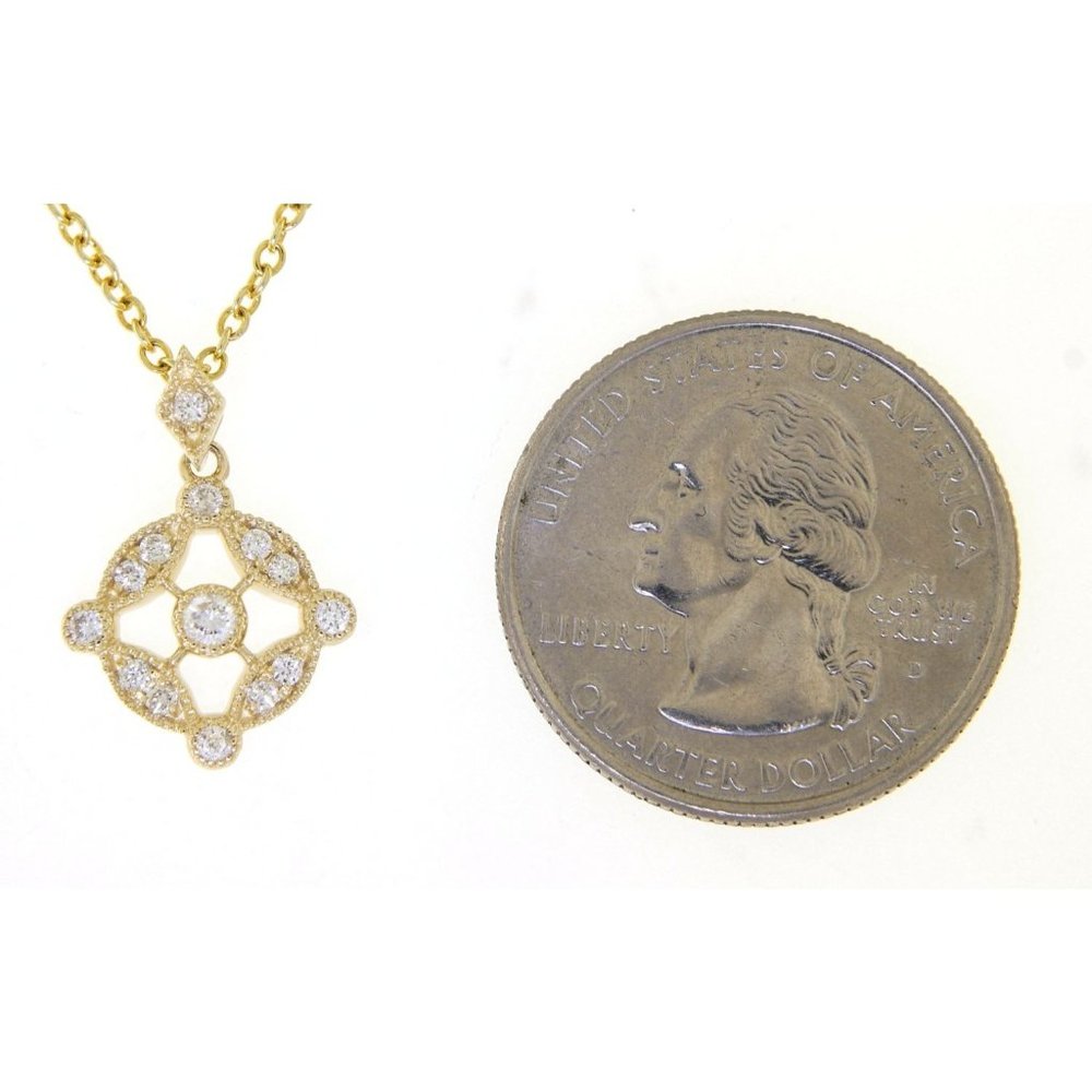 Real Diamond Party Wear Unique Pendant Yellow Gold - Picture 3 of 6